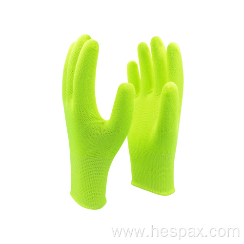 Hespax Yellow Knitted Lightwight Soft Safety Work Gloves